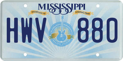 MS license plate HWV880