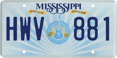 MS license plate HWV881