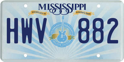MS license plate HWV882