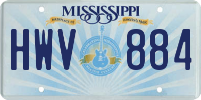 MS license plate HWV884