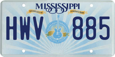 MS license plate HWV885