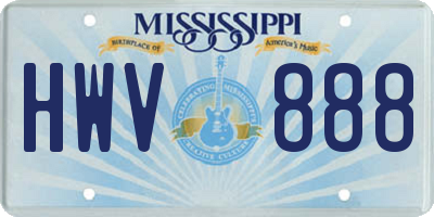 MS license plate HWV888