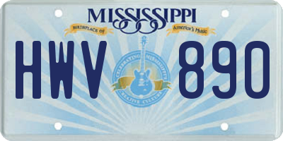 MS license plate HWV890