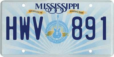 MS license plate HWV891