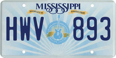 MS license plate HWV893