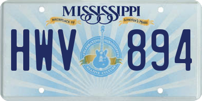 MS license plate HWV894