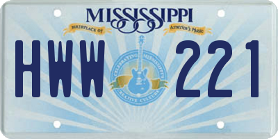 MS license plate HWW221