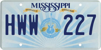 MS license plate HWW227