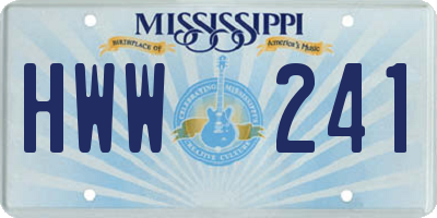MS license plate HWW241