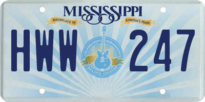 MS license plate HWW247