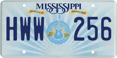 MS license plate HWW256