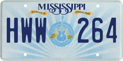 MS license plate HWW264