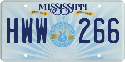 MS license plate HWW266