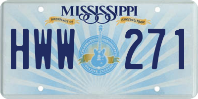 MS license plate HWW271