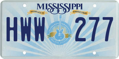 MS license plate HWW277