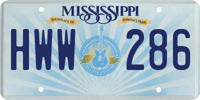 MS license plate HWW286