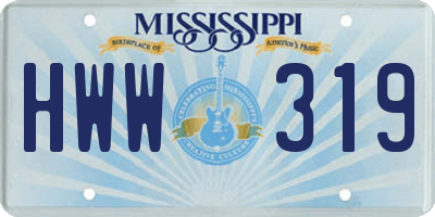 MS license plate HWW319