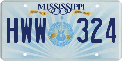 MS license plate HWW324