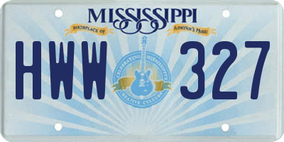 MS license plate HWW327