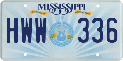 MS license plate HWW336
