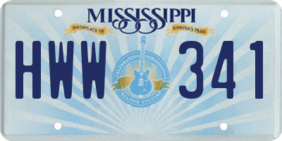 MS license plate HWW341