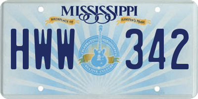 MS license plate HWW342
