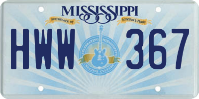 MS license plate HWW367