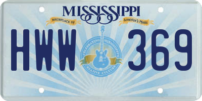 MS license plate HWW369