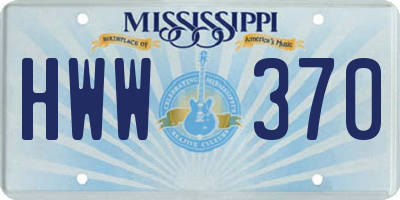 MS license plate HWW370