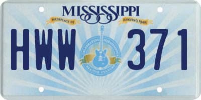 MS license plate HWW371