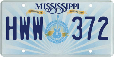 MS license plate HWW372