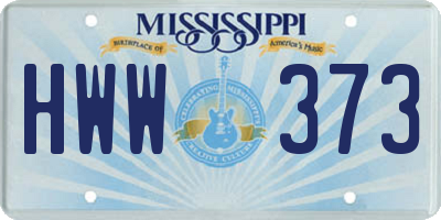 MS license plate HWW373