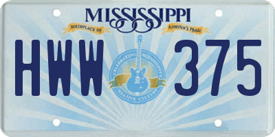 MS license plate HWW375