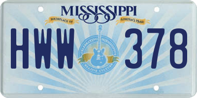 MS license plate HWW378