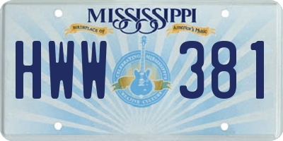 MS license plate HWW381