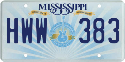 MS license plate HWW383