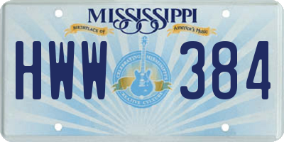 MS license plate HWW384