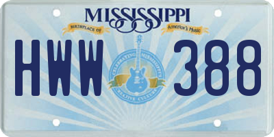 MS license plate HWW388