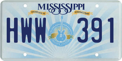 MS license plate HWW391