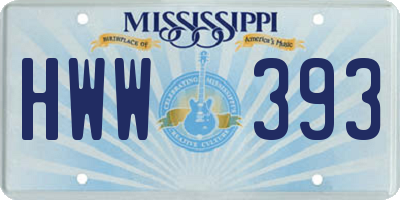 MS license plate HWW393