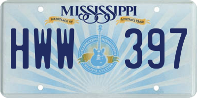 MS license plate HWW397