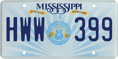 MS license plate HWW399