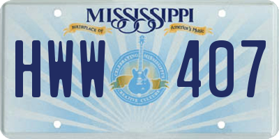 MS license plate HWW407
