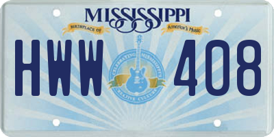 MS license plate HWW408