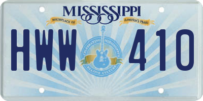 MS license plate HWW410