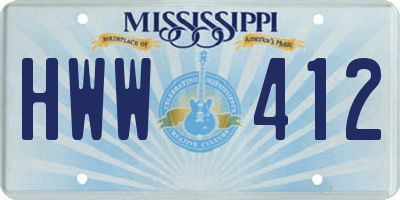 MS license plate HWW412
