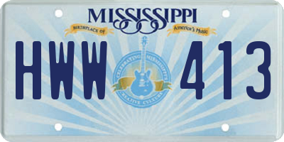 MS license plate HWW413