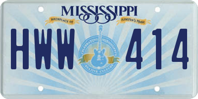MS license plate HWW414