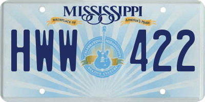 MS license plate HWW422