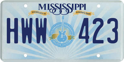 MS license plate HWW423